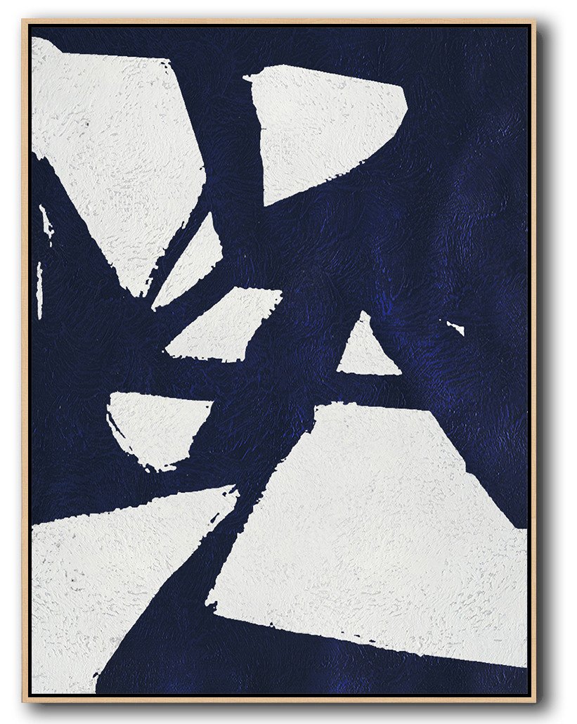 Large Abstract Art,Navy Blue Abstract Painting Online,Abstract Art On Canvas, Modern Art